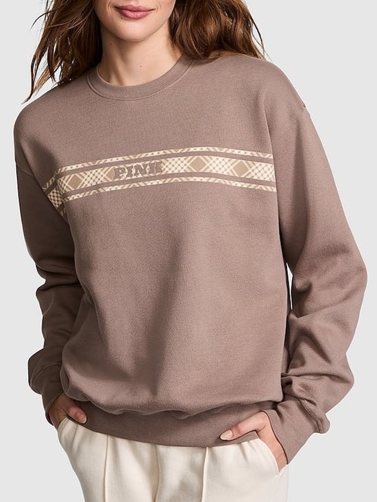 PINK Victoria's Secret Sweaters - PINK Victoria's Secret Iced Coffee Brown Fleece Sweatshirt size small